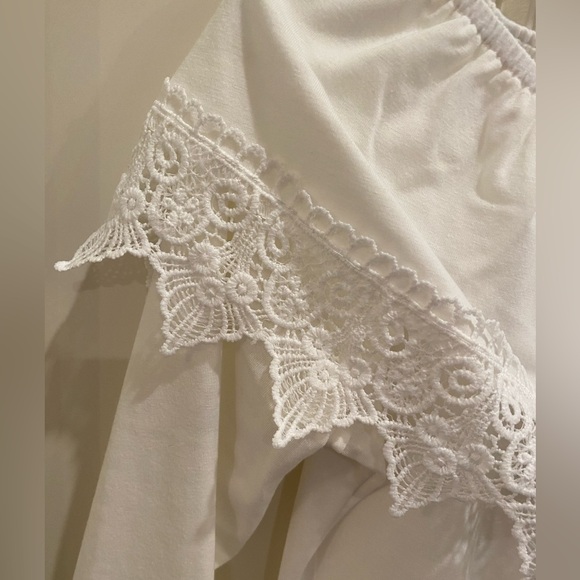 NWT SHEILAY SIZE MEDIUM WHITE OFF THE SHOULDER LONG SLEEVE TOP - Picture 5 of 8